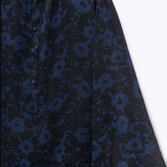 Zara The Rebecka Dress Black Blue Floral Sheer Dress Sz S BNWT - Picture 4 of 5
